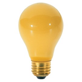 Satco S3859 40 Watt A19 Incandesent Yellow Bug Light Bulb