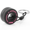 TRIXES Pink Racing Car Wheel Keyring – Small Keychain -