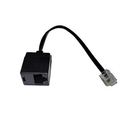 Dadusto 10pcs RJ11 6p4c Male to RJ45(8p4c) Female 4 Core Flat Black 0.15m Electrical Reducer Adapter