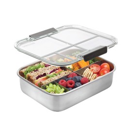 Smash Stainless Steel Bento Lunch Box, 5 Compartments, Black 40041