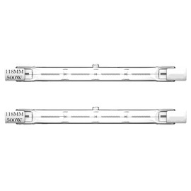 R7S Bulbs 500W,2 Pack 118MM Halogen Light Bulbs, T3 JType Halogen Bulbs, Halogen Bulb Replacement for Work Security Landscape Lights