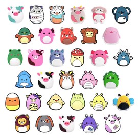 Lunriwis 33PCS Shoe Decoration Crocodile Charm, PVC Cute Cartoon Shoe Accessories, DIY Shoe Decoration Adults Children Birthday Party Decoration Christmas Gifts