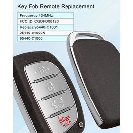 Tavaski Smart Car Key Fit for Hyundai Sonata 2015-2017, Plastic, 4-Button Replaces 95440-C1000N 95440-C1001 81999-2S040 81996-3Z020 81999-D3300, FCC ID: CQOFD00120