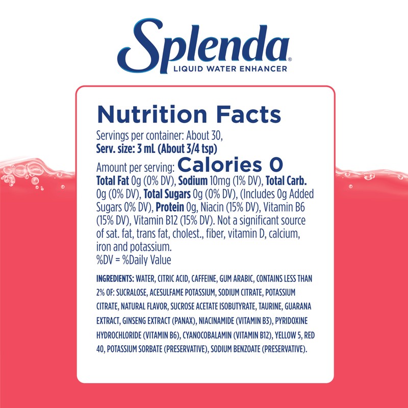 SPLENDA Energy Liquid Water Enhancer Drops, Sugar Free, Zero Calorie,