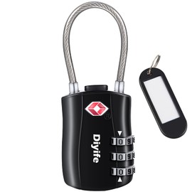 TSA Luggage Locks, Diyife 3-Digit Security Suitcase Padlocks Travel Padlock Combination Padlocks, Code Padlocks for Luggage Travel Suitcase Bag Case(Black)