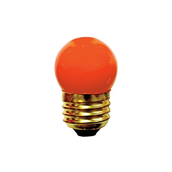 25 Pack 7.5 Watt S11 Medium Base 130 Volt 2500 Hour Ceramic Orange Sign or Indicator Lightbulb