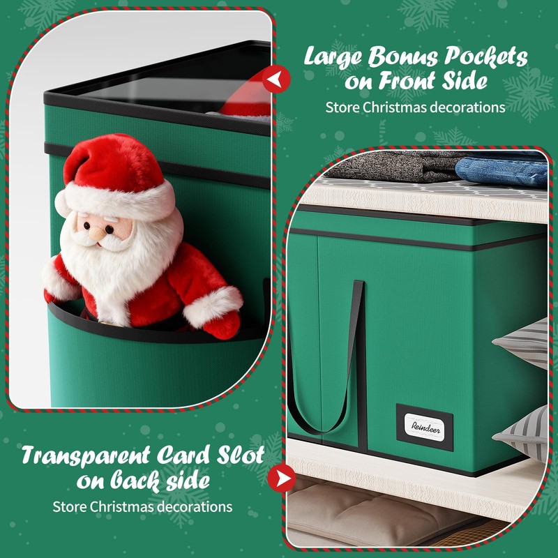 Christmas Figurine Storage Box & Nutcracker Storage Containers with Visible