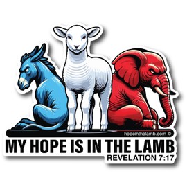 My Hope Is In The Lamb Sticker (Large - 1 pc) - Jesus 2024, Jesus 24, Christian Sticker, Bible Verse Sticker, Faith Sticker, God Sticker, Lamb of God, Car Decal, Bumper Sticker, Water Bottle, Laptop
