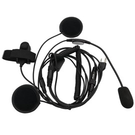 GoodQbuy Half/Open Face Helmet Motorcycle Earphone Headphone with Microphone for Midland/Alan Midland/Alan GMRS/FRS GXT/LXT GXT1000VP4 LXT500VP3 GXT1050VP4 2 Two Way Radios 2-pin Jack