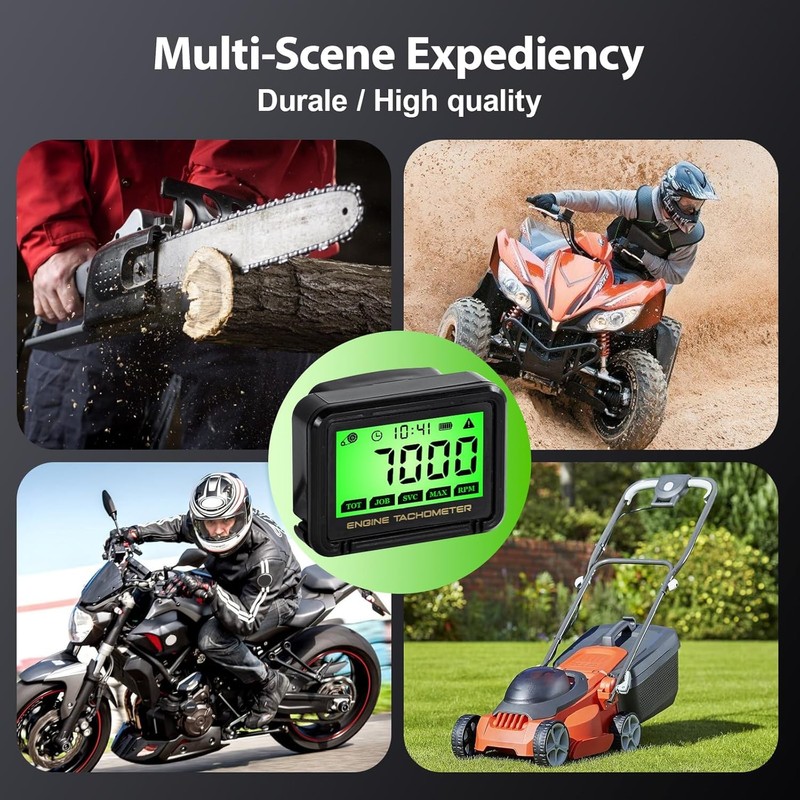 Small Engine Tachometer, Tachometer for Small Engines,Digital Tachometer, Motorcycle, Chainsaw,