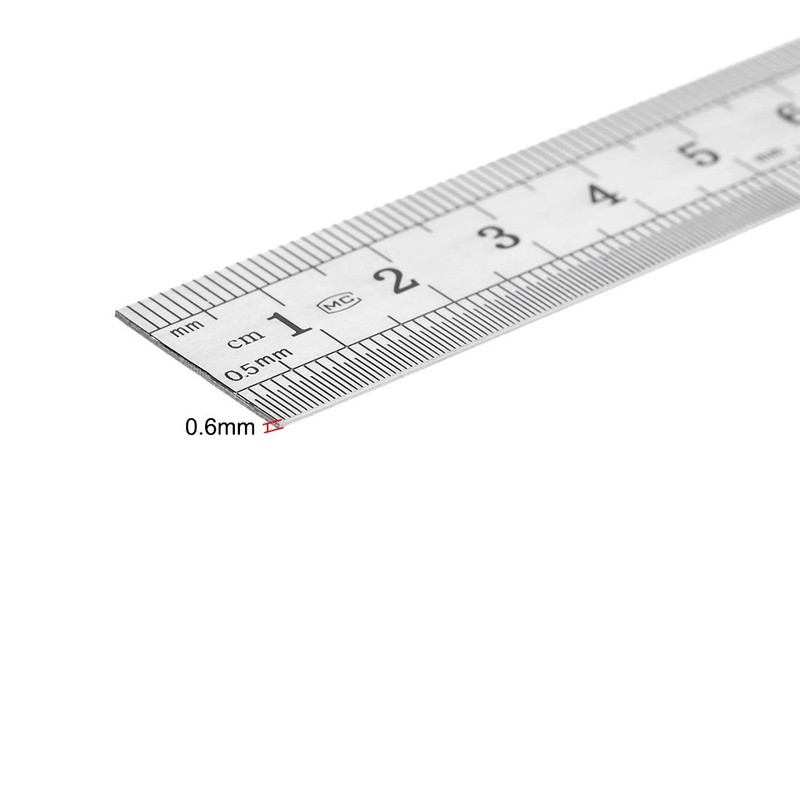 sourcing map Straight Ruler 15cm 6 Inch Stainless Steel Measuring