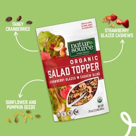 naturSource Organic Salad Topper Strawberry Glazed Cashew - Salad Toppings, Salad Topper Seeds and Cranberries, Crunchy, Mixed Seeds for Salad, Oatmeal or Yogurt, Gluten Free - 24 Oz (1.5 Lb) (2 Pack)