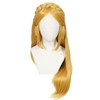 Linfairy Womens Long Blonde Wig Halloween Cosplay Wigs with 2
