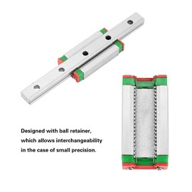 MGN9H 100mm Miniature Linear Rail,Linear Guide Rail + Linear Guide Block,Adopting 4-point contact design, it can bear load from every direction - for machines that need precision linear movement