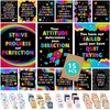 Decorably 15 Chalkboard Motivational Posters for Classroom, 11x14in Matte-Laminated Motivational