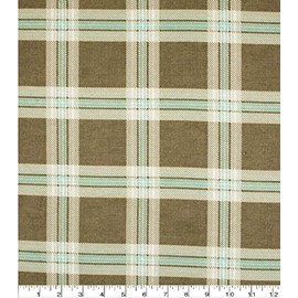 100% Cotton Flannel Fabric Sold by The Yard 1 Yard = 36 in. Length (Olive Blue Plaid)