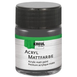 KREUL 75576 Acrylic Matte Paint, Graphite Grey in 50 ml Glass, Creamy Opaque, Quick-Drying Water-Based Paint, Suitable for Many Different Surfaces
