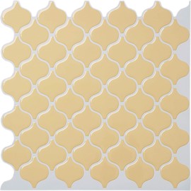Dream Sticker Moroccan Tile Sticker Collabel, Lantern, Tile Sticker, Mosaic Tile, Heat Resistant, Kitchen Wallpaper, Tile Sheet MOR-06 (Beige, 4 Pieces)