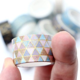 Washi Tape Set, 20 rollos de cinta adhesiva decorativa con estampado dorado para manualidades, diarios, agendas, álbumes de recortes, tarjetas y envoltorios (Style 2)