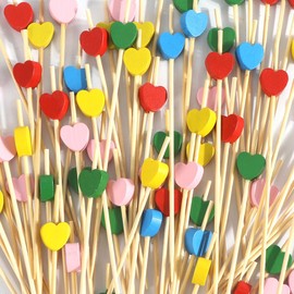 100Pcs Colorful Love Heart Cocktail Picks,Heart Toothpicks For Appetizers,Appetizer Skewers For Appetizers,Cocktail Picks For Drinks,Fancy Toothpicks For Appetizers,Cocktail Toothpicks,Appetizer Picks