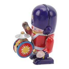 Dilwe Tinplate Wind Up Toy Tinplate Walking Drummer Soldier Wind Up Toy Drums Decorative Wind Up Toy for Adults and Collectors Gift