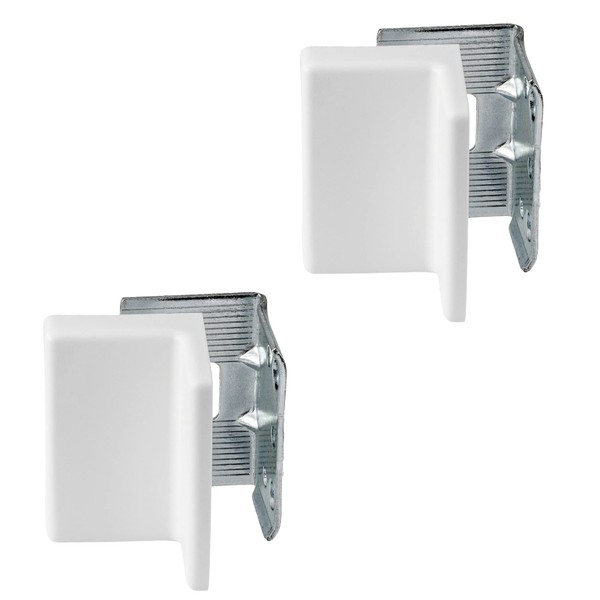 Gedotec Cabinet Hanger Adjustable Cupboard Holder for Screwing | Cover Cap White | Galvanised Steel | Cabinet Hanging Load Capacity 150 kg | Set of 2 - Fixings for Wall Cabinets & Wall Mounting