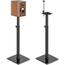 TVON Speaker Stand Height Adjustable from 32"-43" Bookshelf Speaker Stand Pair for Satellite Speakers with 360° Swivel, Ideal for Home Theater and Music Studio, Set of 2 for Bose Polk JBL Sony Yamaha