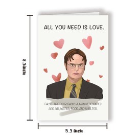 Longkado Naughty The Office Inspired Dwight Anniversary Card for Him Her, Sweet Love Card, Lovely Valentine’s Day Card