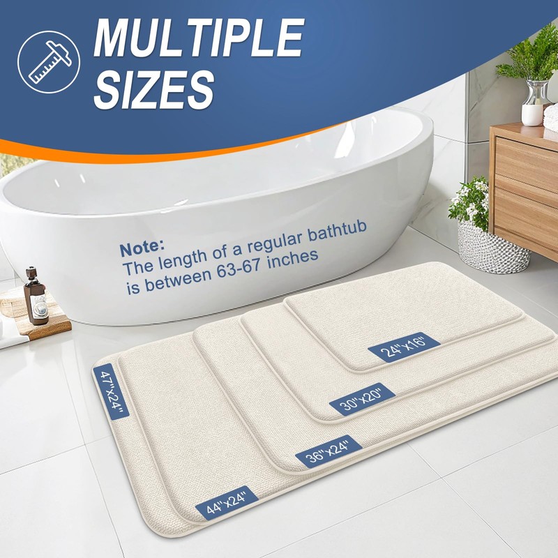 OLANLY Toilet Rugs U-Shaped 24x20, Extra Soft Absorbent Thick Memory