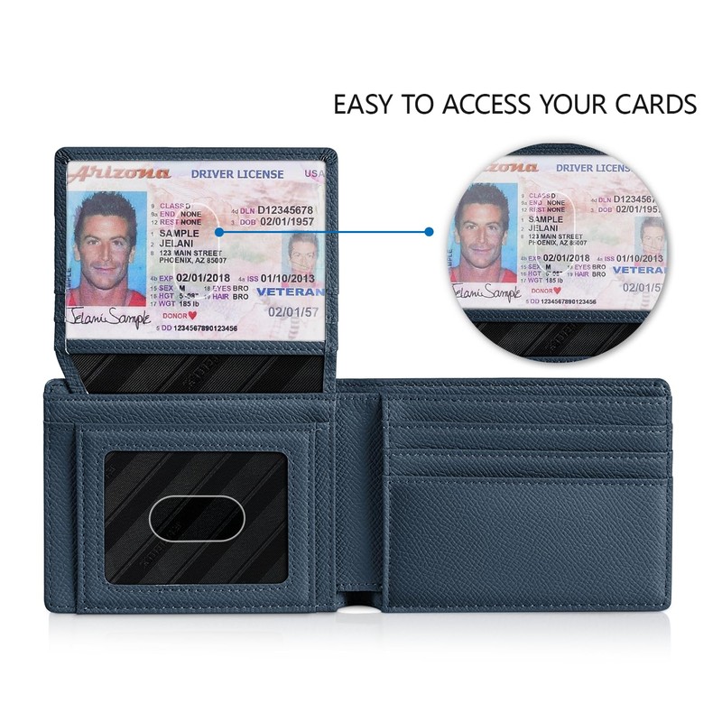 RUNBOX RUNBOX Men's Wallets Slim Rfid Leather 2 ID Window