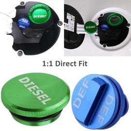 Unifizz Diesel Fuel Cap for Dodge Ram, Aluminum Factory Combo Pack - Magnetic Diesel Fuel Cap & DEF Cap for RAM 1500 2500 3500 Trucks (2013-2019)