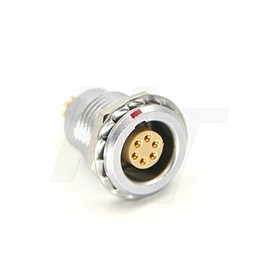 HangTon 0B Circular Connector Push-Pull Metal Panel Socket Egg 6 Pin Female Contacts (6P, Female)