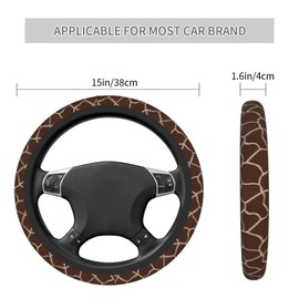 Giraffe Spot Universal 15 Inch Steering Wheel Covers Non Slip Neoprene Car Wrap Cover for Adults