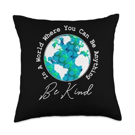 Autism Infinity Globe In A World Be Kind Throw Pillow