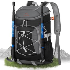 Lubardy Foldable Hiking Backpack for Women Men Packable Camping Backpack 40L Waterproof Hiking Daypack Bag Lightweight Collapsible Daypack for Travel Trekking Mountaineering Large Capacity Black