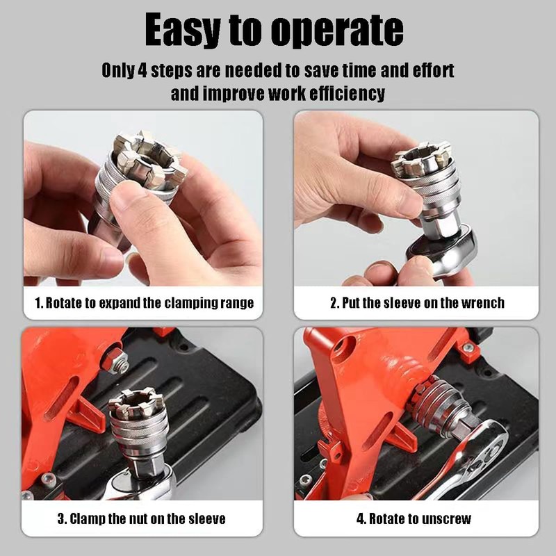 Multi-Function Universal Socket Wrench Tool - 10mm-19mm Adjustable Multi-Function Socket