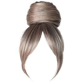 Hairuwear Hairdo Trendy Fringe and Bun Hairpiece With Fashionable Bangs and Side Piece, R56/60 Silver Mist