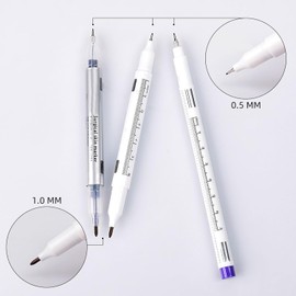 Rotulador Microblading de doble punta de 10, Double ended white r Marcador de posicionamiento de maquillaje marcador de piel impermeable para cejas