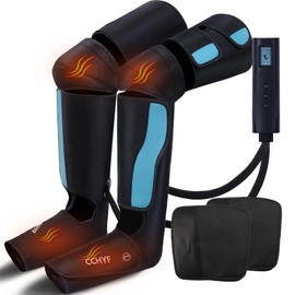 CCHYF 3-in-1 Leg Compression Massager With Heat for Circulation - 3 Modes, 3 Intensities, 2 Extenders, Adjustable Wraps - Great Gifts for Mom & Dad