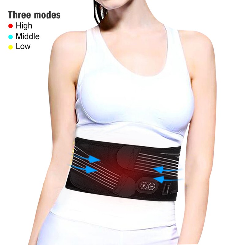 Electric Waist Back Belt Heat Therapy Massage Lumbar Brace Support