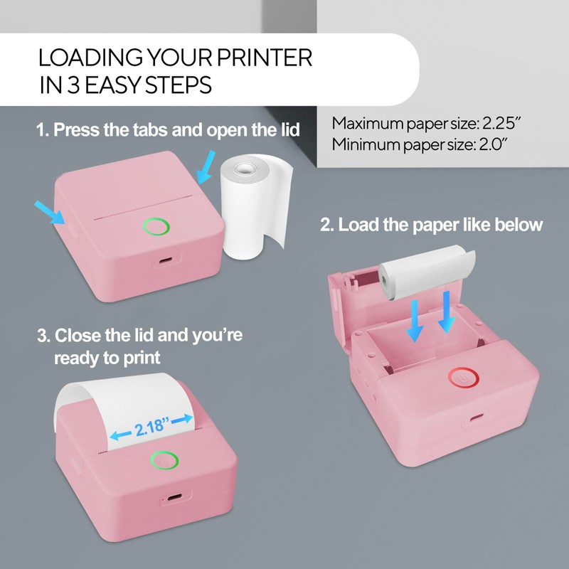 Core Innovations Wireless Mini Portable Inkless Thermal Printer & LabelMaker