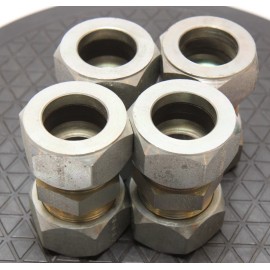 Parker Lot of (2) Parker 20 HBU-S Ferulok Flareless 1-1/4" tubing union / connector NOS