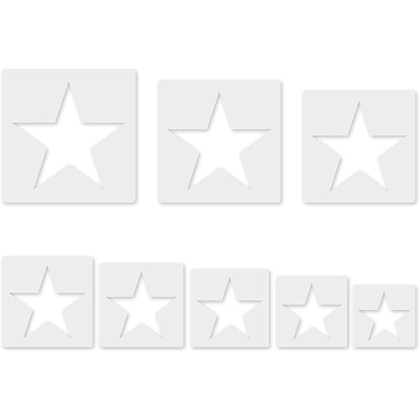 Star Stencil Set - 8 Pcs Different Size Stencils, Large