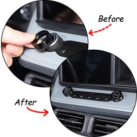TOYCIDFG Center Console Switch Button Cover Trim for Ford Maverick 2022 2023 2024, Air Conditioner Volume Control Knob Cover Mecha Style (Black)