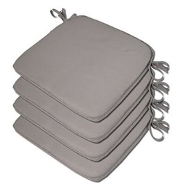 Mamushi REMOVABLE CHAIR SEAT PADS WITH TIES CHAIRS OFFICE HOME GARDEN FOAM CUSHIONS (pack of 2,4,6 & 8),In 12 colors. (pack of 4, Grey)