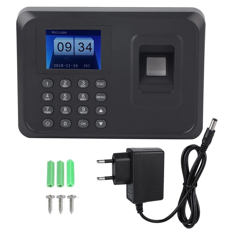ASHATA Fingerprint Time Attendance Device, 2.4 Inch TFT LCD Screen