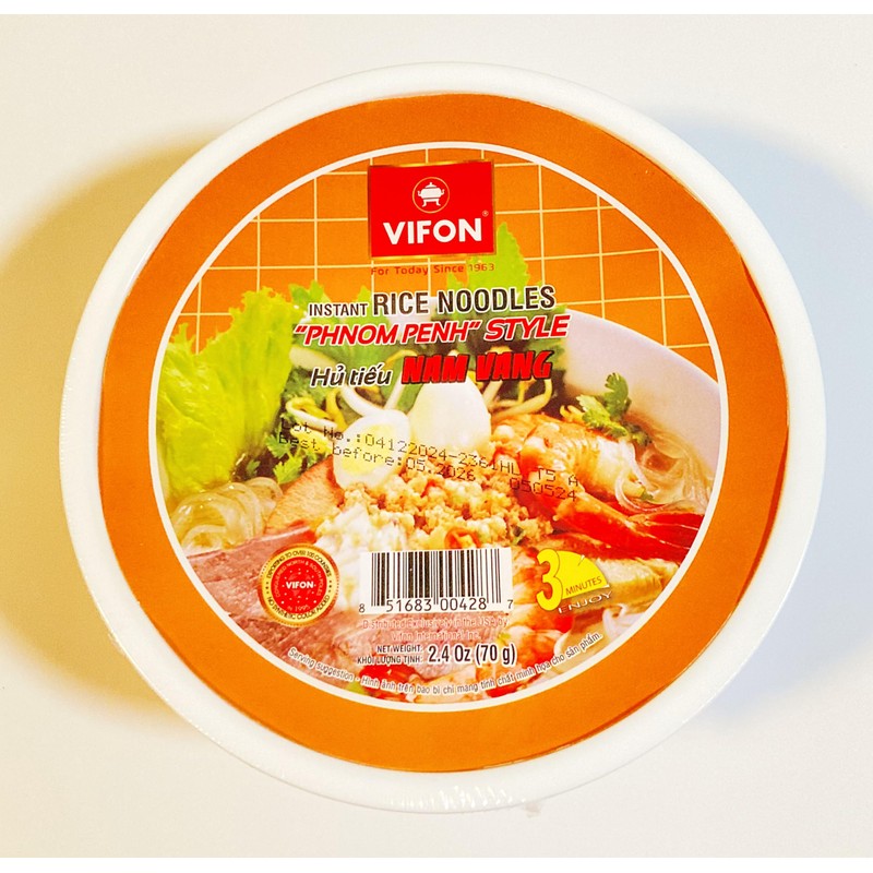 Instant Rice Noodles, Phnom Penh Style, Bowl,2.4 Oz,4 Bowls