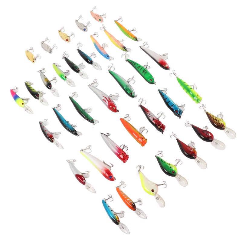 35Pcs Simulation Hard Bait Mixed Minnow Fishing Lure Kit Minnow