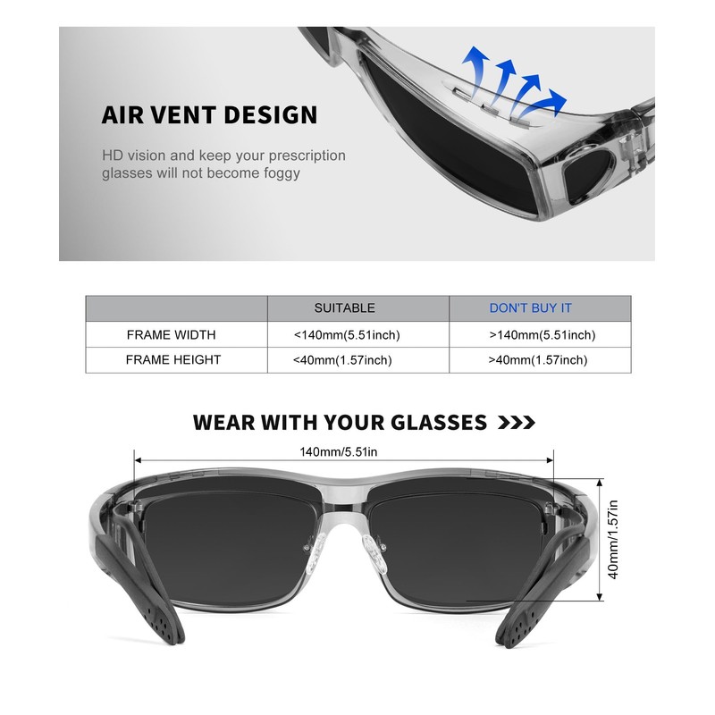 KALIYADI Wrap Around Sunglasses: Polarized Fit-Over-Sunglasses for Men & Women