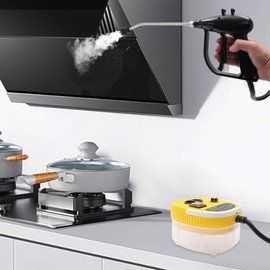 Handheld Steam Cleaner, 2500W Hand-Held High Pressure Portable Cleaning Machine with 3 Brush, 6-Gear Adjustable High Temperature Steamer for Home Use, Kitchen, Furniture, Bathroom, Car(Yellow)